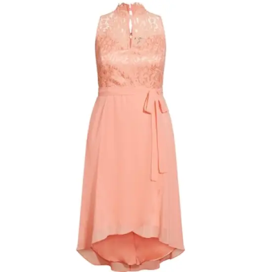 Women's Plus Size Hi Lo Lover Dress - peach | CITY CHIC image {2}