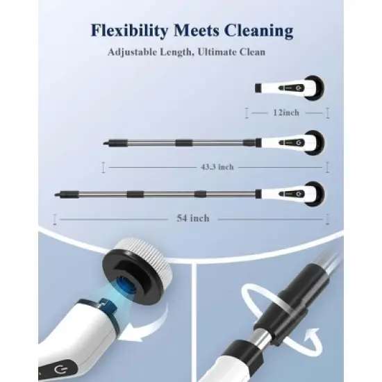 Electric Spin Scrubber for Cleaning Bathroom: Cordless Power Shower Scrubber - Electric Cleaning Brush for Tile Tub image {1}