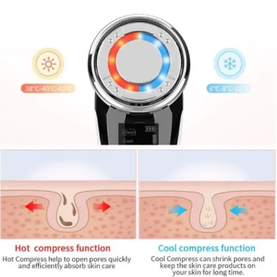 LINSAY Rejuvenation-Lifting  Device EMS Technology Warm/Cool LED Face Massage Super SPA Bundle with Potent Anti-Aging Serum USB Cable Headband & Bag image {3}