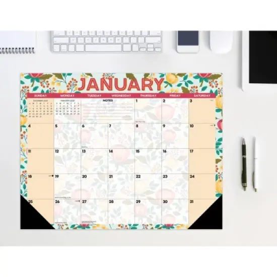 Willow Creek Press 22"x17" 2026 Spring Floral Large Monthly Deskpad image {5}