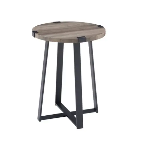 Wrightson Urban Industrial Faux Wrap Leg Round Side Table - Saracina Home image {12}