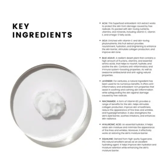 COMUNE Revitalize Overnight Mask - Antioxidants & Anti-Aging Facial Night Cream with Hyaluronic Acid and Niacinamide image {2}