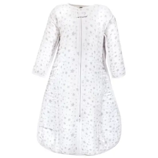 Hudson Baby Unisex Baby Long Sleeve Muslin Sleeping Bag, Wearable Blanket, Sleep Sack, Gray Star image {2}