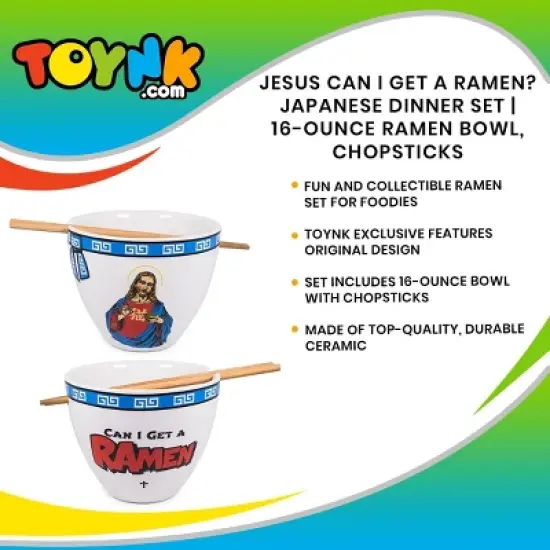 Boom Trendz Bowl Bop Can I Get A Ramen? Japanese Dinnerware Set | 16-Ounce Bowl, Chopsticks image {6}