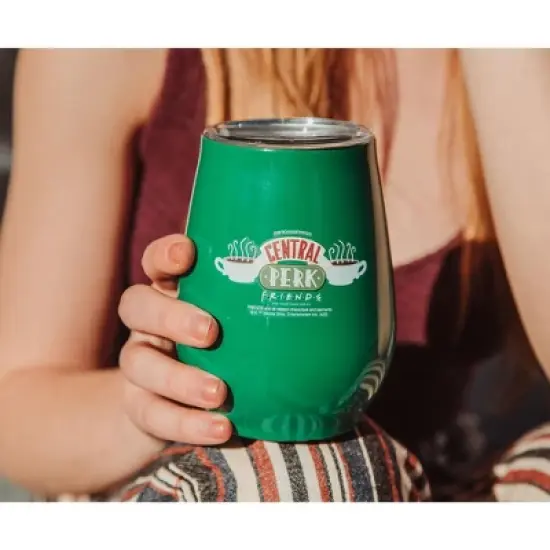 Silver Buffalo Friends Central Perk Double-Walled Stainless Steel Wine Tumbler | 10 Ounces image {4}