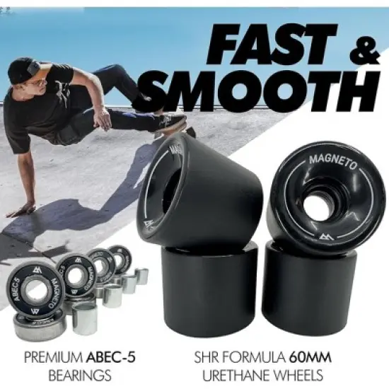 Magneto Complete Skateboard | 27.5" x 7.5", Canadian Maple Double Kick Concave Deck | For Beginners, Teens & Adults (Bamboo) image {3}