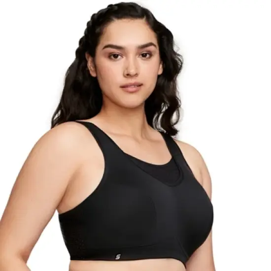 Glamorise Womens No-Bounce Camisole Elite Sports Wirefree Bra 1067 Black image {2}