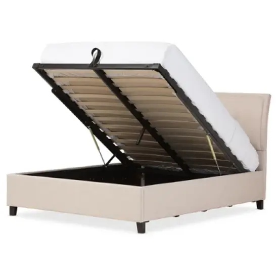 Queen Lea Modern And Contemporary Mix - Linen Storage Platform Bed - Baxton Studio image {1}