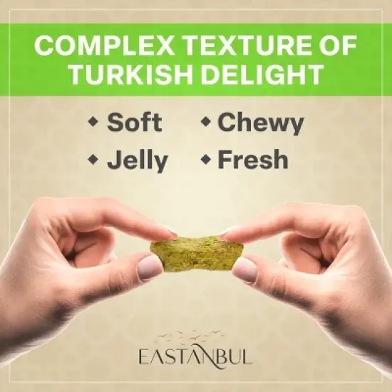 Eastanbul Turkish Delight Pistachio, Double Roasted Pistachios Filled, Lokum, Loukoumi, 8.8oz image {2}