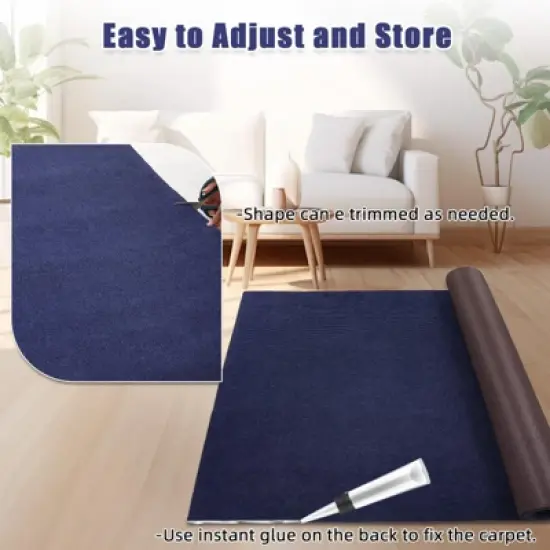 6FT x 18FT Boat Flooring Carpet, Marine Outdoor Rug, Indoor/Outdoor Mat for Patio Deck, TPR Non-Slip, Black, Waterproof, Ideal for Camping image {1}