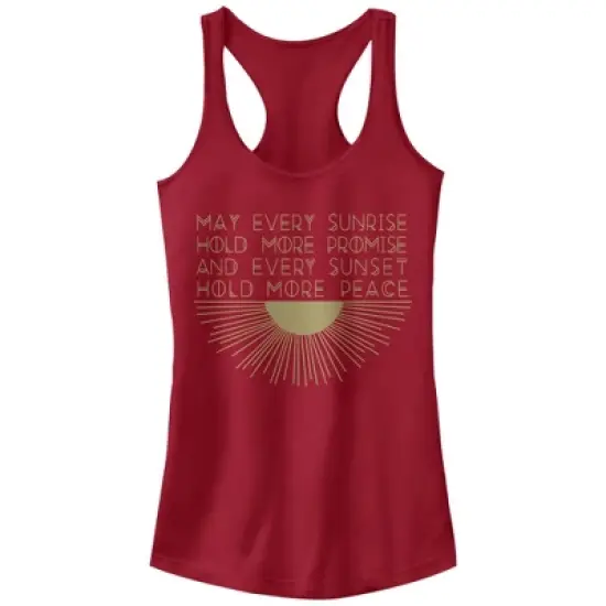Junior's Peaceful Warrior Sunrise Promise Racerback Tank Top image {2}