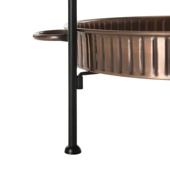 Naka Indoor/Outdoor Beverage Tub W/ Stand PIT2006 - Antique Copper/Black - Safavieh image {5}