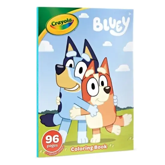 Crayola 96pg Bluey Coloring Book: Stickers & Creative Thinking for Kids, Ages 3+, 10.75" x 7.75" image {1}