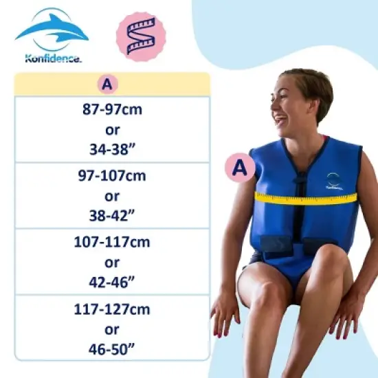 Konfidence Adult Learn to Swim Buoyancy Jacket in Blue image {1}