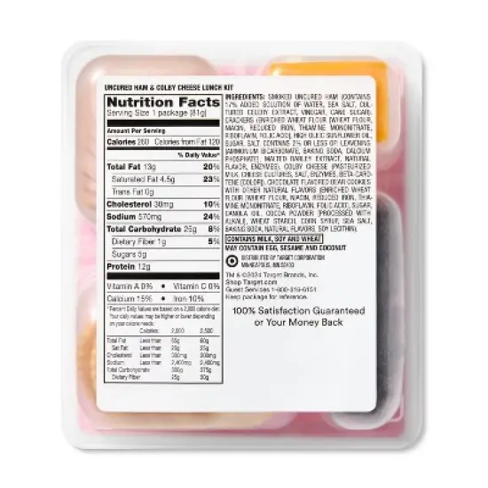 Uncured Ham & Colby Cheese Lunch Kit - 2.9oz - Good & Gather&trade; image {1}