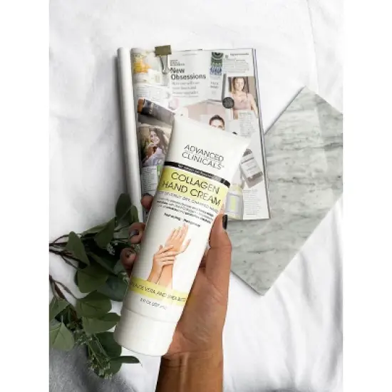 Advanced Clinicals Collagen Hand Cream. Skin Care Moisturizer Lotion For Dry, Cracked Skin. 8 Fl Oz image {5}