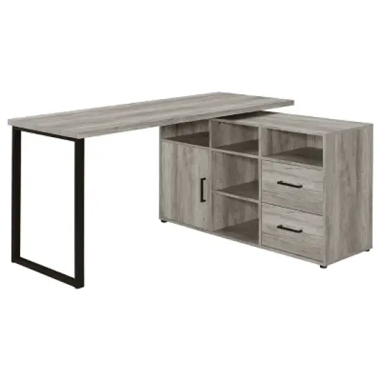 Hertford 2 Drawer L-Shape Desk - Coaster image {15}