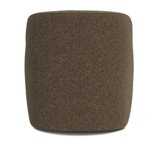 HomePop Upholstered Swivel Accent Chair Dark Brown Boucle: Polyester Fabric, Plywood Frame, No Assembly Required image {4}