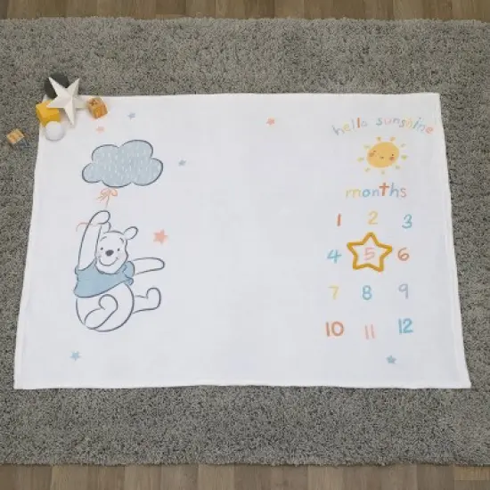 Disney Winnie The Pooh Super Soft Milestone Baby Blanket image {4}