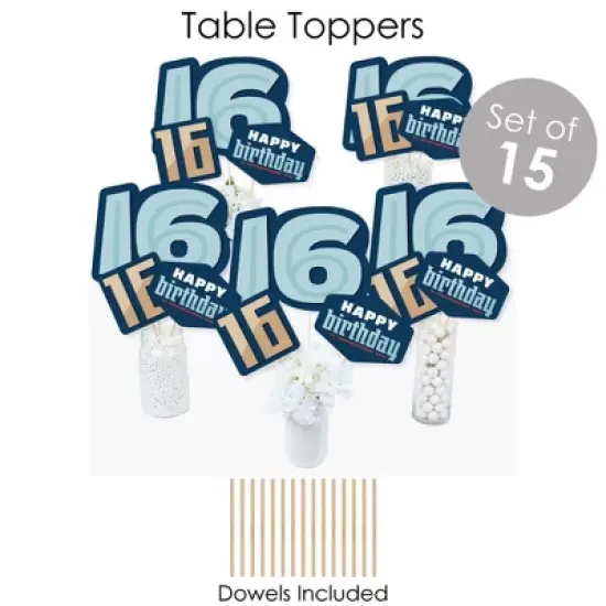 Big Dot of Happiness Boy 16th Birthday - Sweet Sixteen Birthday Party Supplies - Banner Decoration Kit - Fundle Bundle image {4}