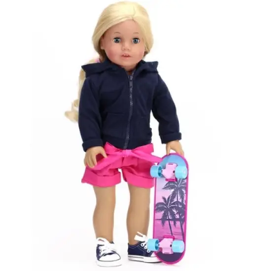Sophia&rsquo;s Skateboard, Helmet and Knee Pads Set for 18" Dolls, Multicolor image {5}