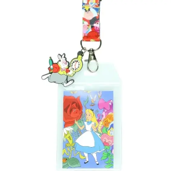 Disney Alice in Wonderland Tea Party Breakaway Lanyard ID Badge Holder image {1}