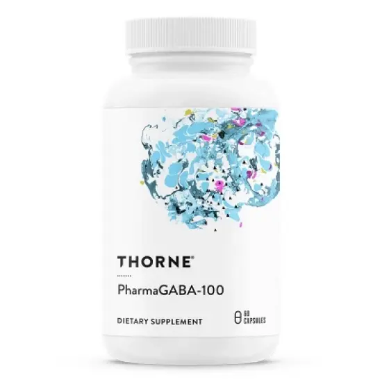 THORNE PharmaGABA-100 - GABA Supplement - 100 mg Natural Source Gamma-Aminobutyric Acid - 60 Capsules image {6}