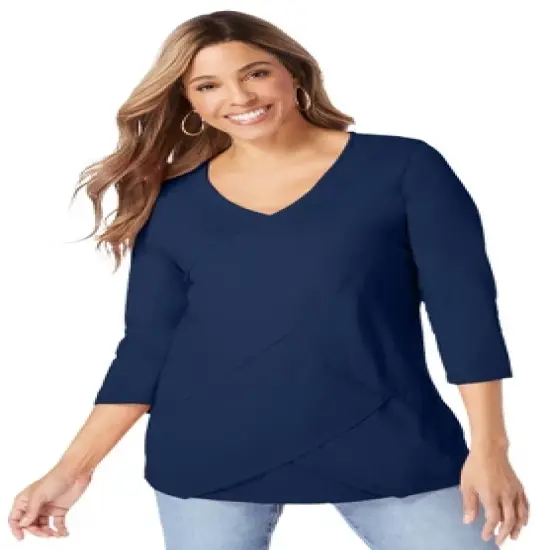 Jessica London Women&rsquo;s Plus Size Layered Knit Top image {6}