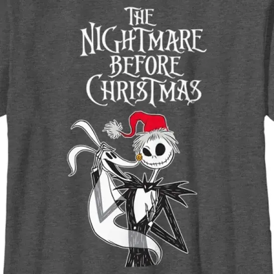 Boy's The Nightmare Before Christmas Jack Skellington Santa Hat Logo T-Shirt image {1}