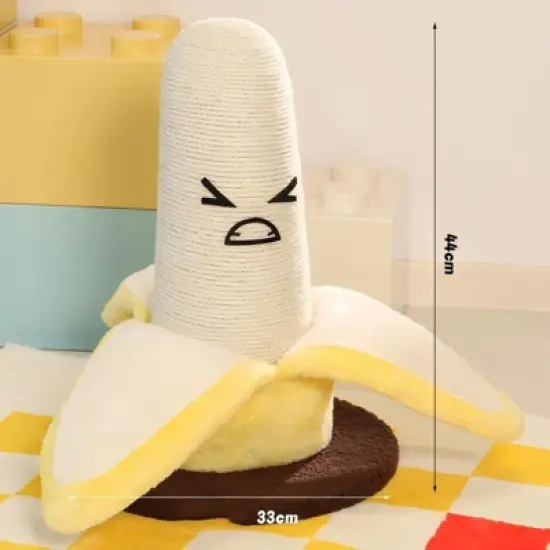 FairyLand&trade; Banana Cat Scratching Post &ndash; 17.3" Tall Funny Banana-Shaped Sisal Scratch Tower with Plush Base for Kittens & Indoor Cats image {7}