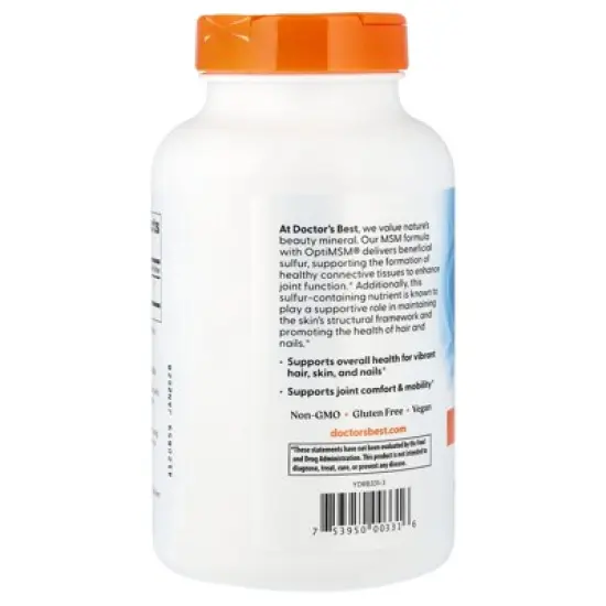 Doctor's Best MSM, 180 Veggie Caps (1,000 mg per Capsules) image {2}