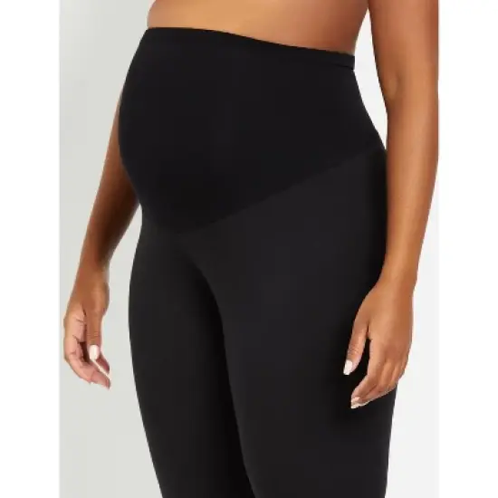 Plus Size Essential Stretch Secret Fit Belly Maternity Cropped Leggings | Motherhood Maternity image {3}