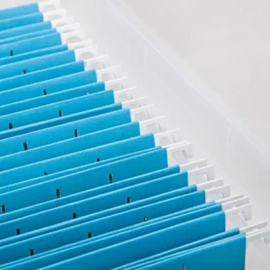 IRIS USA Letter Legal Size File Box 32qt WEATHERPRO Airtight Plastic Storage Bin with Lid and Seal and Secure Latching Buckles image {5}