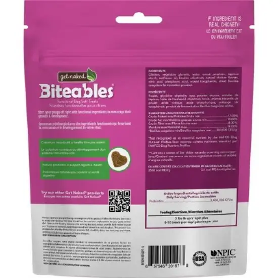 Get Naked Biteables Puppy Health Functional Chicken Flavor Soft & Chewy Training Dog Treats - 6oz image {1}