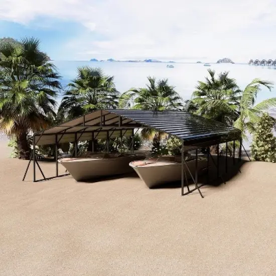 20' x 30' x 8.5' Heavy Duty Metal Carport with Galvanized Steel Roof, Steel Carport Kits Outdoor with Metal Roof, Galvanized Car Shelter image {6}