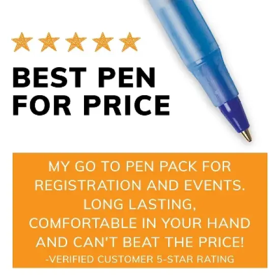 BIC Round Stic Xtra Life Ballpoint Blue Ink 1mm Medium 60/Box GSM609BE image {7}