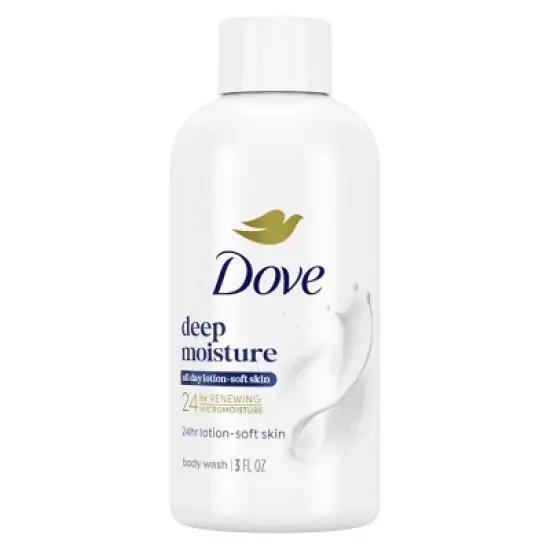 Dove Deep Moisture Mini Body Wash 24hr Lotion-Soft Skin - Travel Size - 3 fl oz image {9}