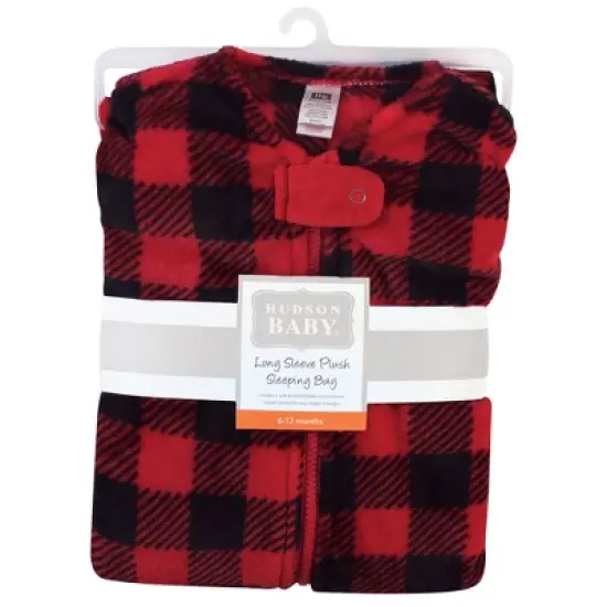 Hudson Baby Infant Plush Sleeping Bag, Sack, Blanket, Buffalo Plaid Long-Sleeve image {1}