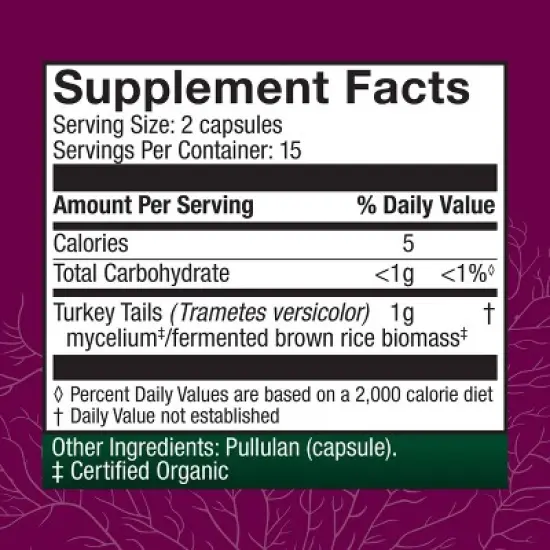 Host Defense Turkey Tail Mushroom Vegan Capsules - 30ct image {3}