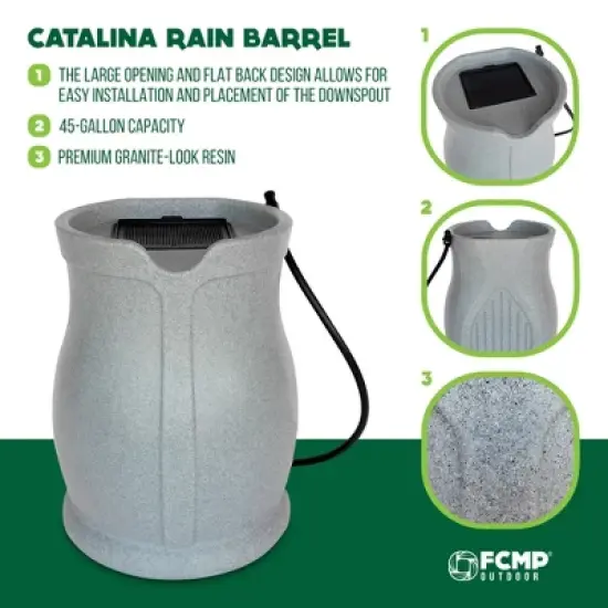 FCMP Outdoor Catalina 45 Gallon Water Outdoor Rain Catcher Barrel image {2}