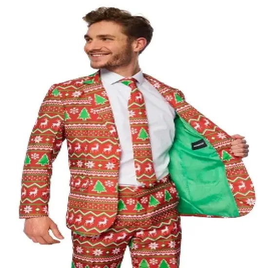 Suitmeister Men's Christmas Suit - Red Christmas (Mp Only) - Red image {2}
