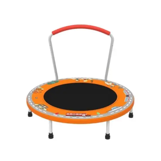 Jump Into Fun 36inch Mini Trampoline for Kids Ages 1-6 Indoor Outdoor Trampoline with Handle Fun for Kids image {6}