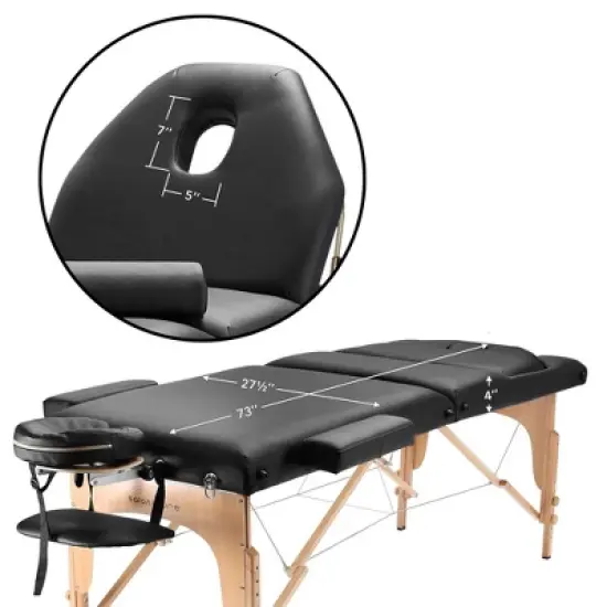 Saloniture Professional Portable Massage Table with Backrest image {6}