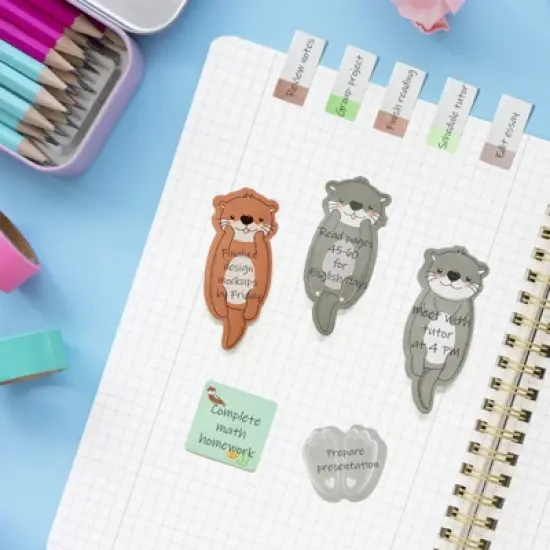 Wrapables Sticky Notes Set, Memo Notepads, Book Tabs, Page Markers, Sticky Notes, Home and Office Supplies (440 Sheets Total), Otters image {3}
