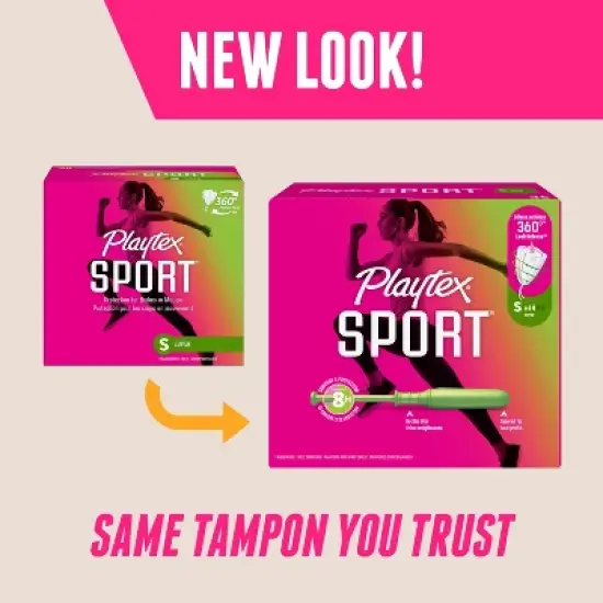 Playtex Sport Plastic Tampons Unscented Super Absorbency image {9}