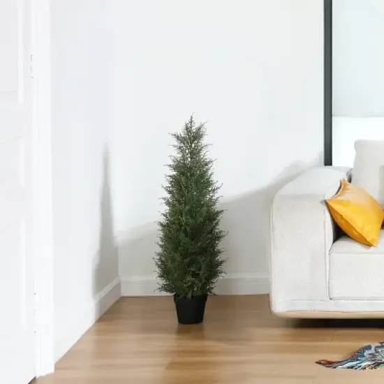 DR.Planzen Faux Cypress Topiary Trees for Outdoors, Fake Cypress Trees for Home Decor Office Living Room Porch Patio Perfect Housewarming Gift image {3}