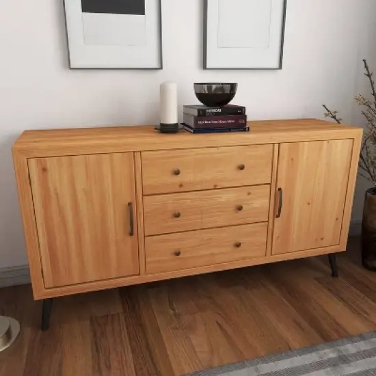 Modern Wood Sideboard Buffet Light Brown - Olivia & May image {11}