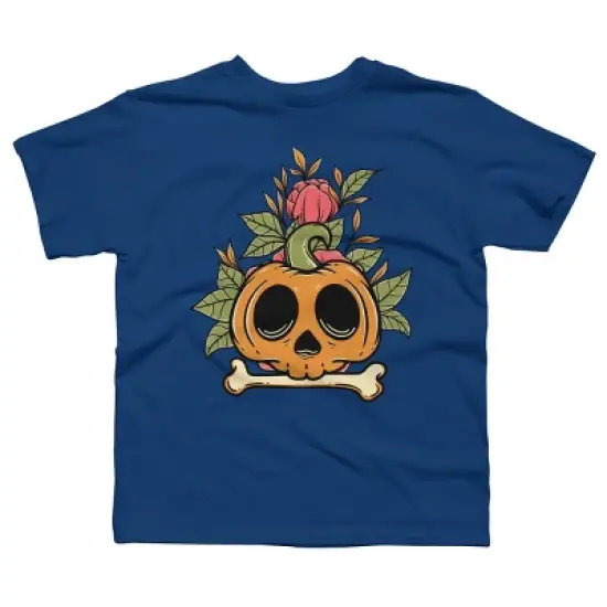 Boy's Design By Humans Halloween with Rose Illustration By rukurustudio T-Shirt image {6}