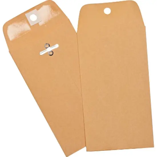 Business Source Hvy-duty Clasp Envelopes 3-3/8"x6" 100/BX Brown Kraft 36669 image {1}