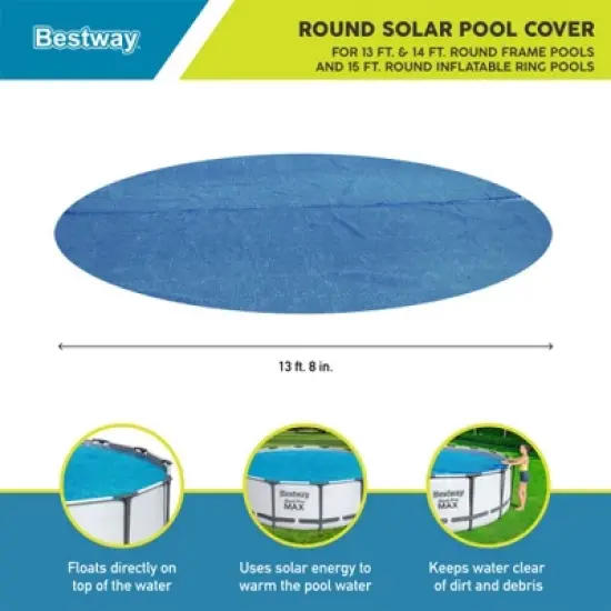 Bestway Flowclear Round Above Ground Solar Pool Cover Only for Pool Water Maintenance of Swimming Pools image {2}